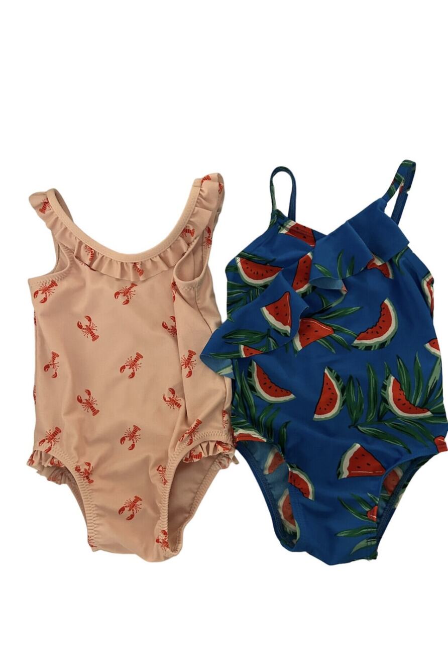 Old Navy Lobster And Watermelon One Piece Bathing Suit 18-24m